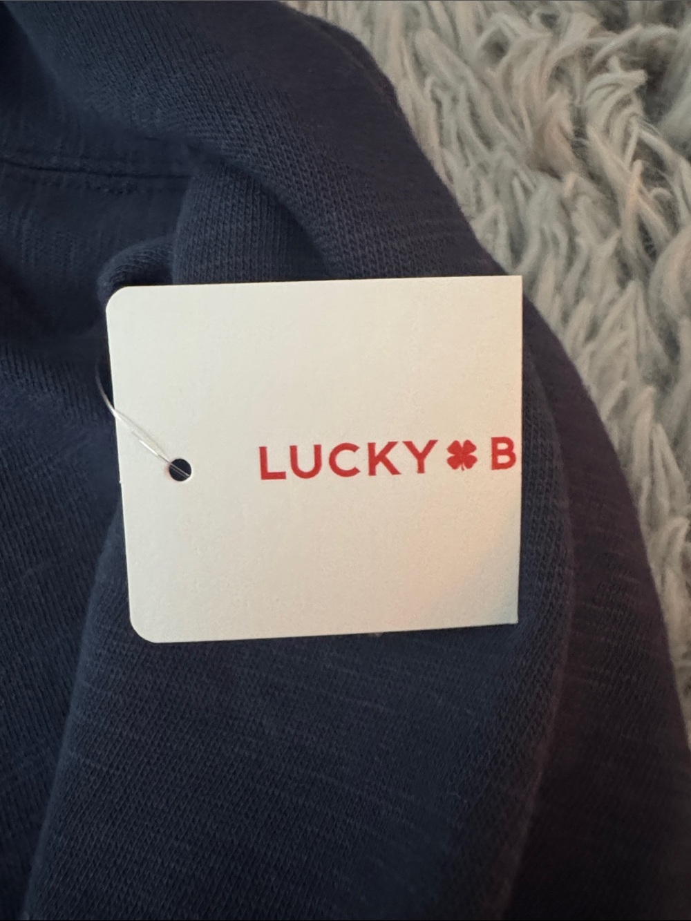 Lucky Brand Navy Crewneck Sweater with White Lace Collar - Picture 3 of 4